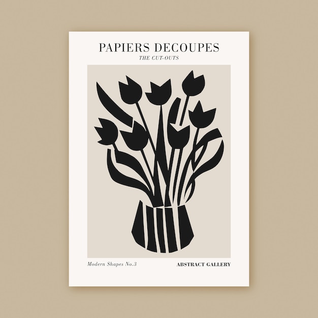 Recortes botânicos Estilo Matisse Moderno Minimalista Impresso Art Printable