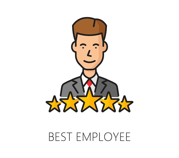 Recrutamento do melhor funcionário ícone de linha de cor