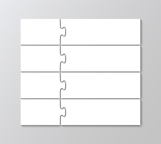 Rectângulo apresentação de negócios infográfico jigsaw puzzle info gráfico com 8 peças etapas partes