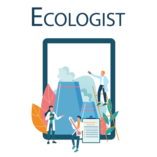 Recurso on-line de ecologista em dispositivo da web