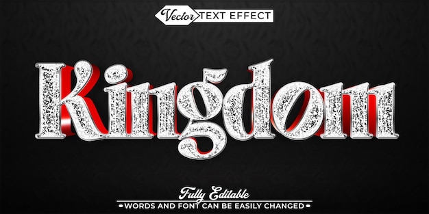 Vetor red kingdom luxury vector editável template de efeito de texto