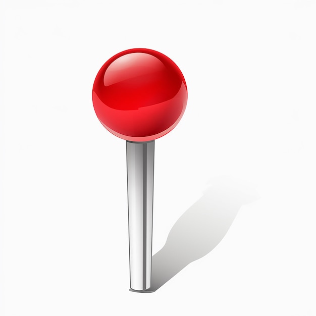 Vetor red sphere on silver stand illustration of glossy object on cylindrical base