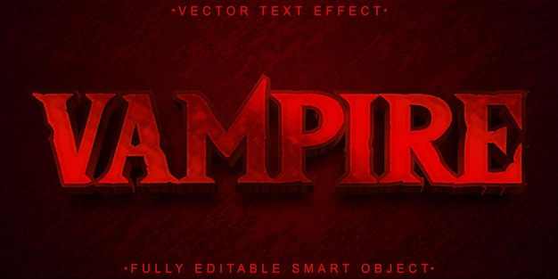 Vetor red vampire horror vector totalmente editável objeto inteligente efeito de texto