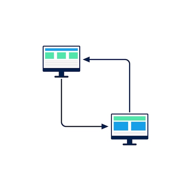 Rede de computação ilustração em vetor ícone design modelo