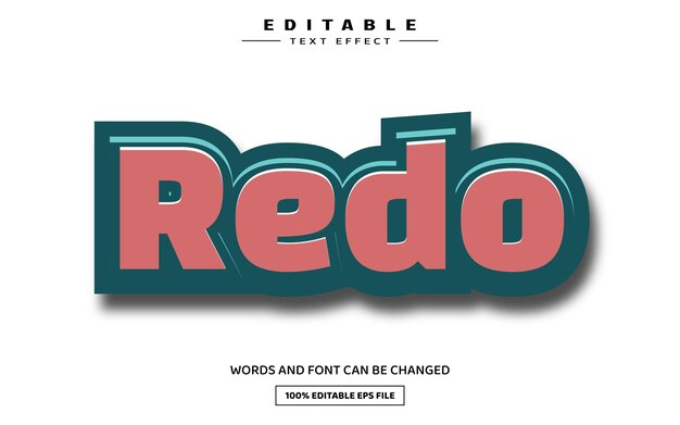 Refazer modelo de efeito de texto editável em 3D
