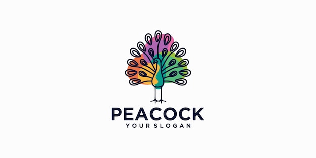 Referência de design de logotipo peacock