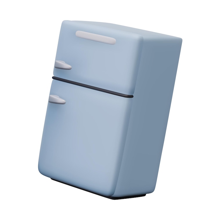 Vetor refrigerador de duas câmaras em estilo 3d aparelhos de cozinha dispositivo para armazenamento a longo prazo