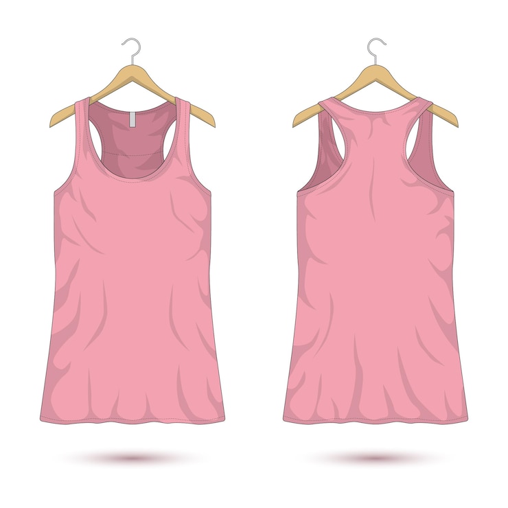 Vetor regata rosa feminina vista frontal e traseira