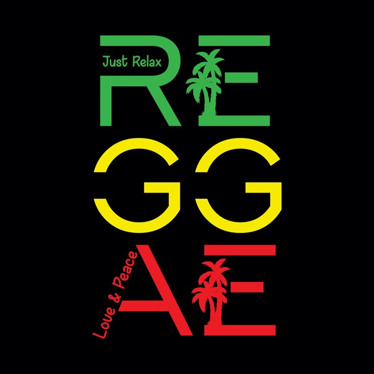 Reggae apenas relaxe a camiseta de design de tipografia pronta para imprimir vetor premium