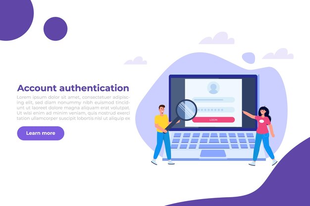 Registro e inscrição online, conceito de autenticação de conta. Ilustração em vetor interface do usuário.