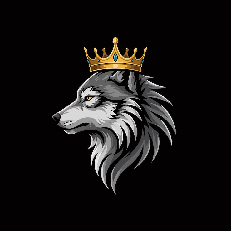 Vetor rei do lobo majestico