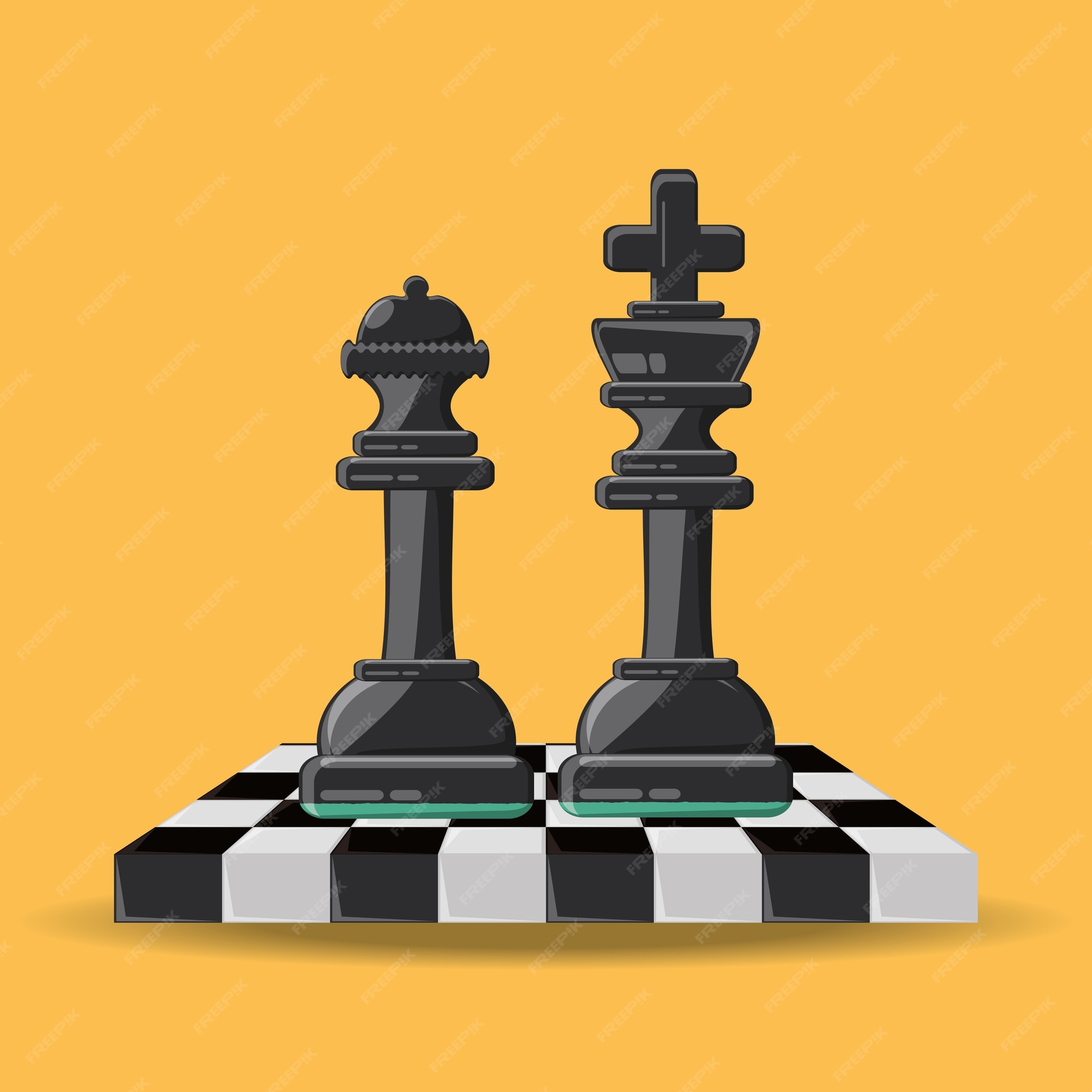 Rei e bispo no tabuleiro de xadrez