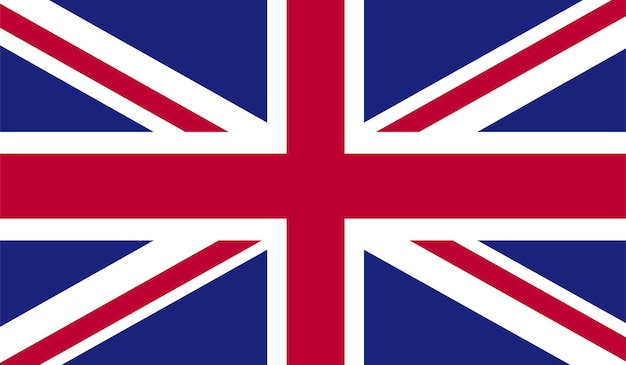 Reino unido union jack bandeira do reino unido cores oficiais proporção correta ilustração vetorial