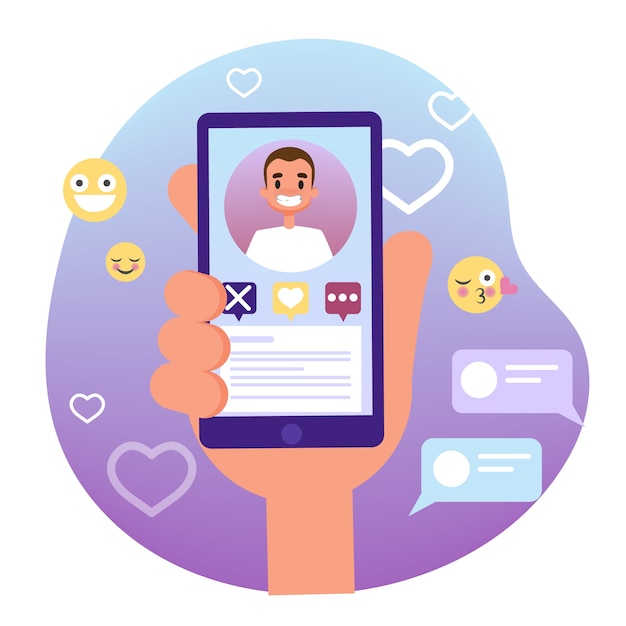 Relacionamento virtual e diálogo de amor. Comunicação entre pessoas