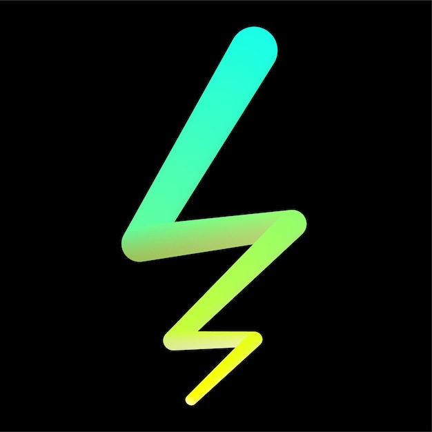 Relâmpago verde neon preto sobre fundo verde Cidade verde Conceito de tecnologia de computador