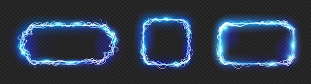Relâmpagos elétricos quadrados geométricos quadros