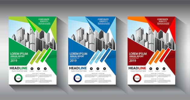 Relatório anual de layout de folheto de modelo de negócios de panfleto