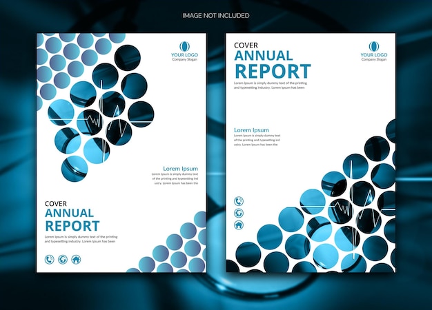 Relatório anual moderno com formas abstratas