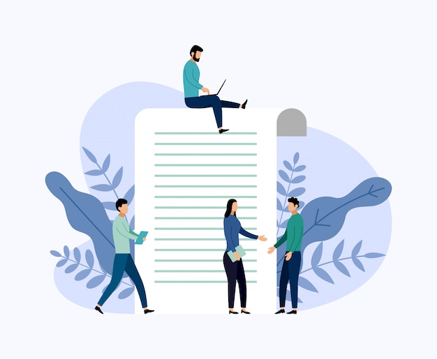 Relatório de pesquisa on-line, questionário, ilustração em vetor conceito negócio