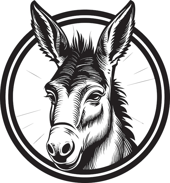 Reliable runner donkey iconic emblem assured ass logo vector icon