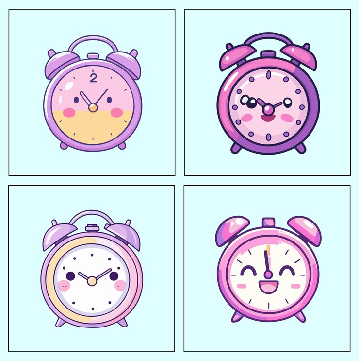 Vetor relógio de alarme de desenho animado cute clock alarme vector cute clocklight clipart