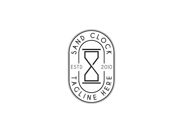 Vetor relógio de areia logotipo ilustração vetorial design logotipo simples para branding empresa loja de negócios