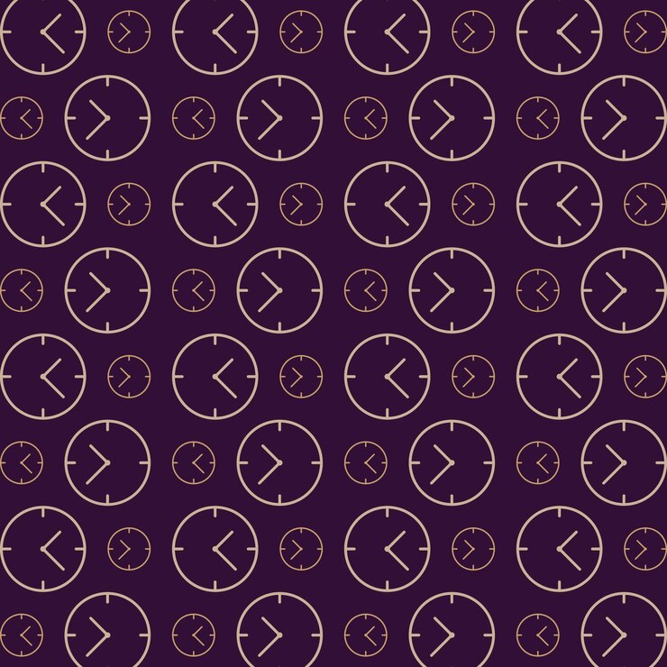 Vetor relógio de parede bonito repetindo padrão abstrato vector ilustração fundo