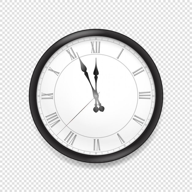 Vetor relógio de parede clássico redondo isolado em fundo transparente