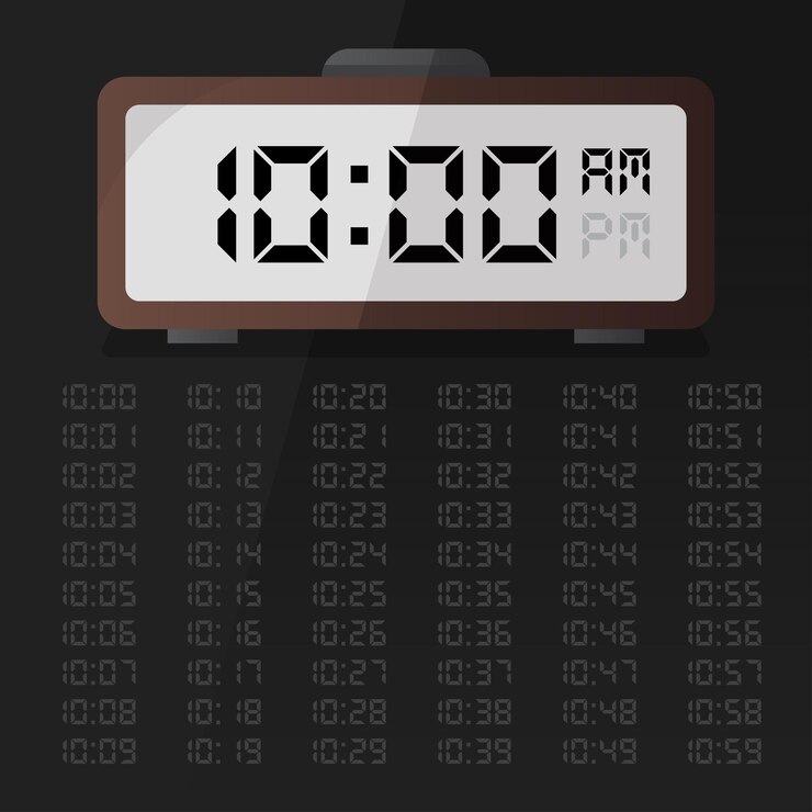 Vetor relógio digital exibindo 10 horas com conjunto de número digital eps 10 vetor grátis