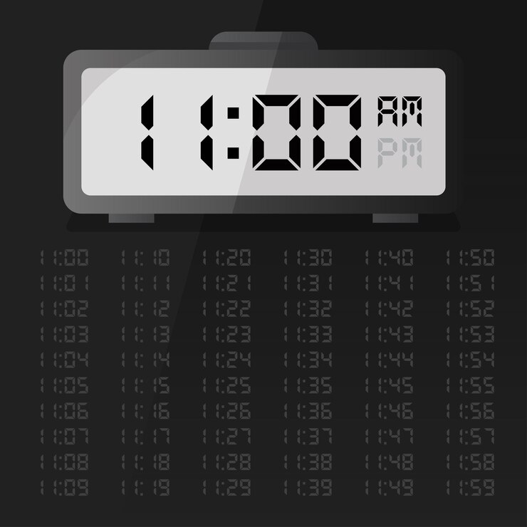 Vetor relógio digital exibindo 11 horas com conjunto de número digital eps 10 vetor grátis
