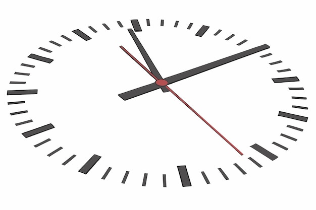 Relógio minimalista em fundo branco
