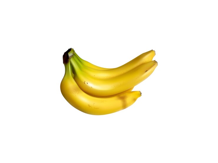 Vetor renderização 3d de ícone de alimentação de banana design de ícones de frutas em fundo isolado para arte alimentar