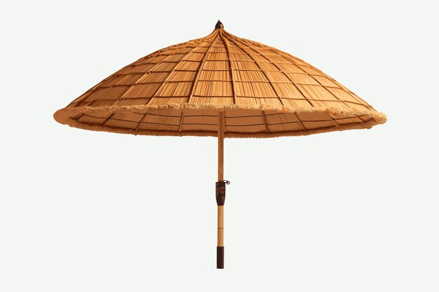 Vetor renderização 3d de um guarda-chuva de palha isolado em fundo branco