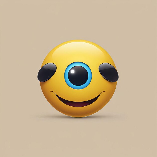 Vetor renderização em 3d de emoticon com ícone de sorriso em fundo cinza renderização 3d de emoticon com icona de sorriso