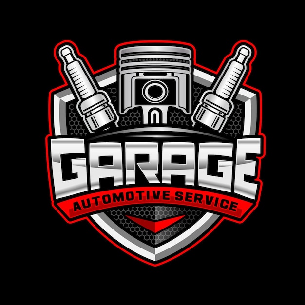 Vetor reparação de automóveis e modelo de logotipo de garagem para a indústria automotiva