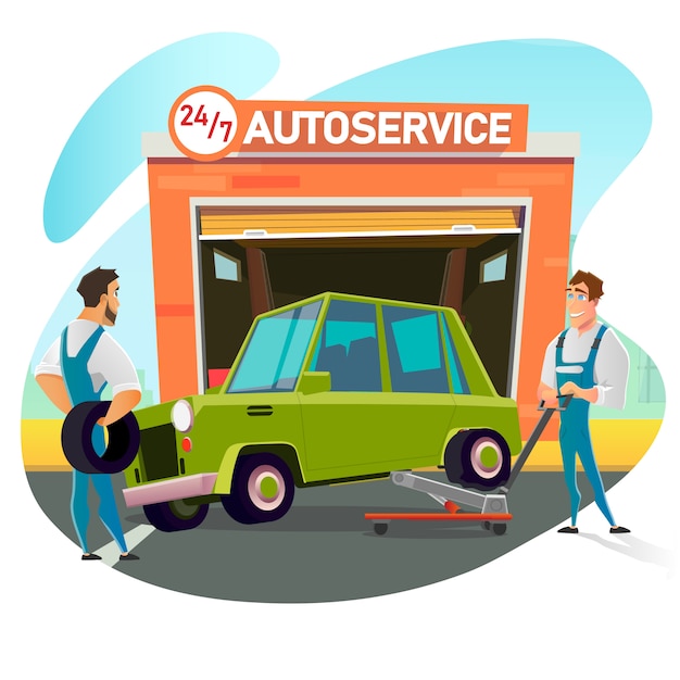 Reparador Lifting Car em Jack ajustável para controle.