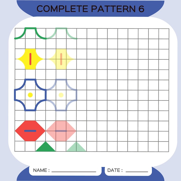 Repetir o padrão pazzle copiar imagem especial para crianças em idade pré-escolar planilha para crianças imprimíveis para a prática