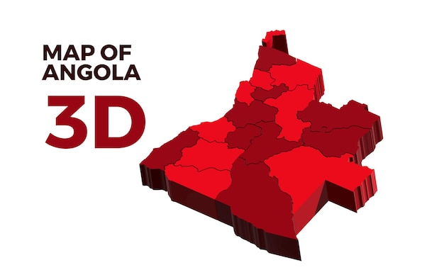 Representação 3d do mapa de angola