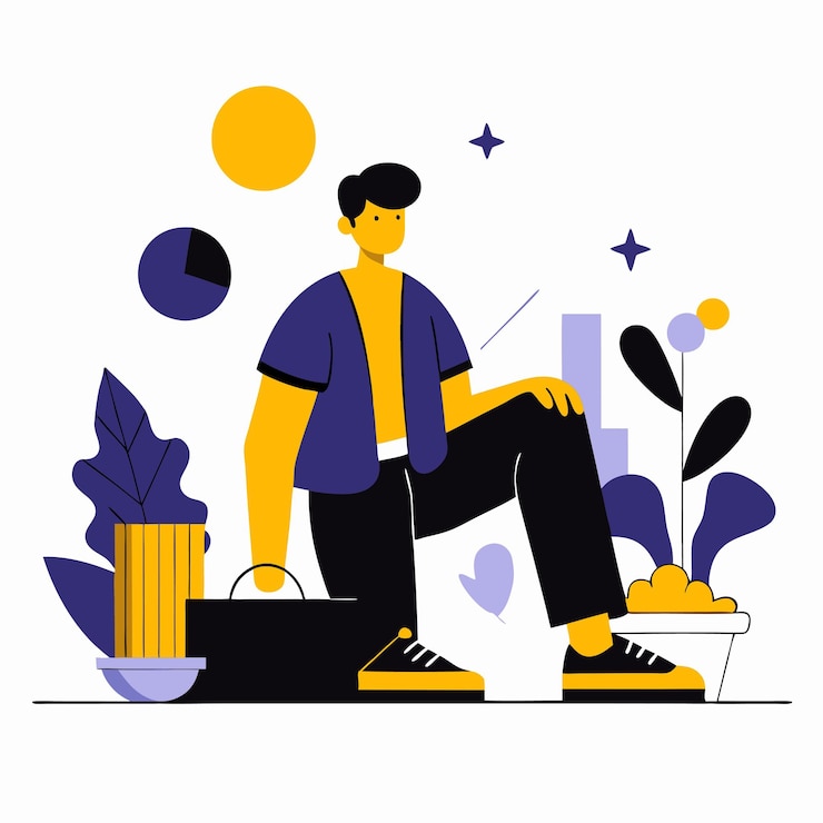 Vetor representação visual da escolha e da tomada de decisões através de ilustrações abstratas