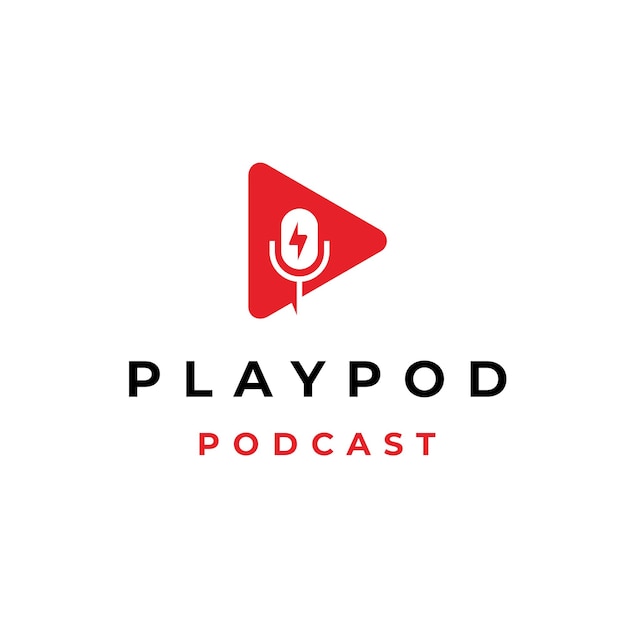 Reproduza mídia com inspiração de design de logotipo de podcast