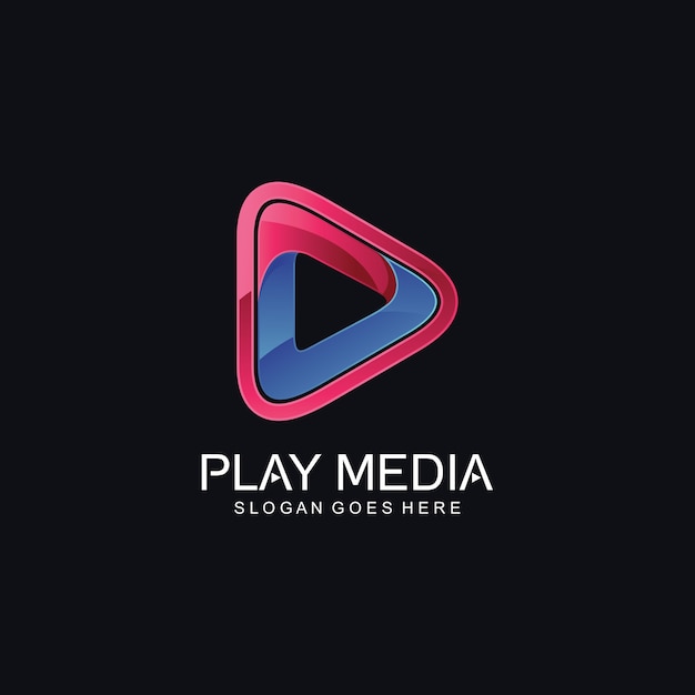 Reproduzir design de logotipo de mídia