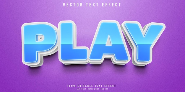 Vetor reproduzir efeito de texto editável em 3d estilo desenho animado