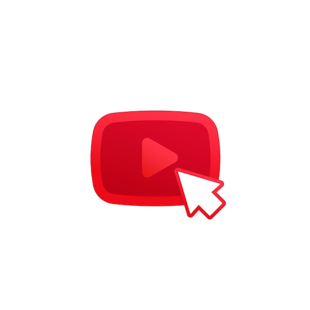 reproduzir ícone de vídeo com cursor, vetor