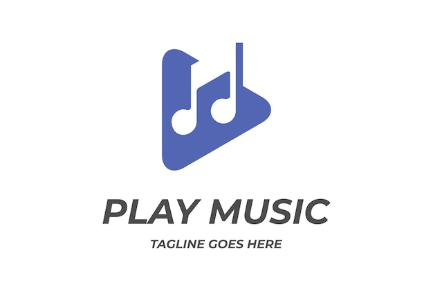 Reproduzir música vídeo media player app botão ícone logo design vector