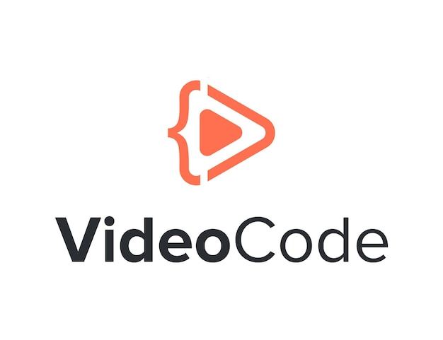 Reproduzir vídeo com código simples e elegante design de logotipo geométrico