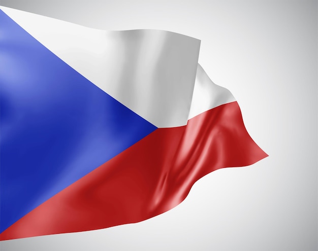 República Tcheca, vetor bandeira 3d isolada no fundo branco