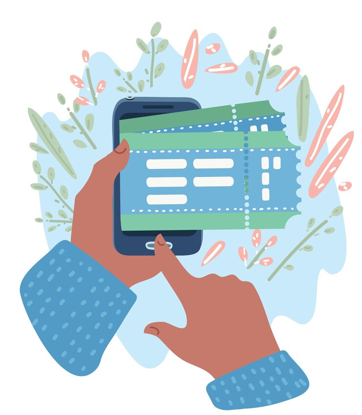 Vetor reserva de bilhetes a partir do conceito de internet