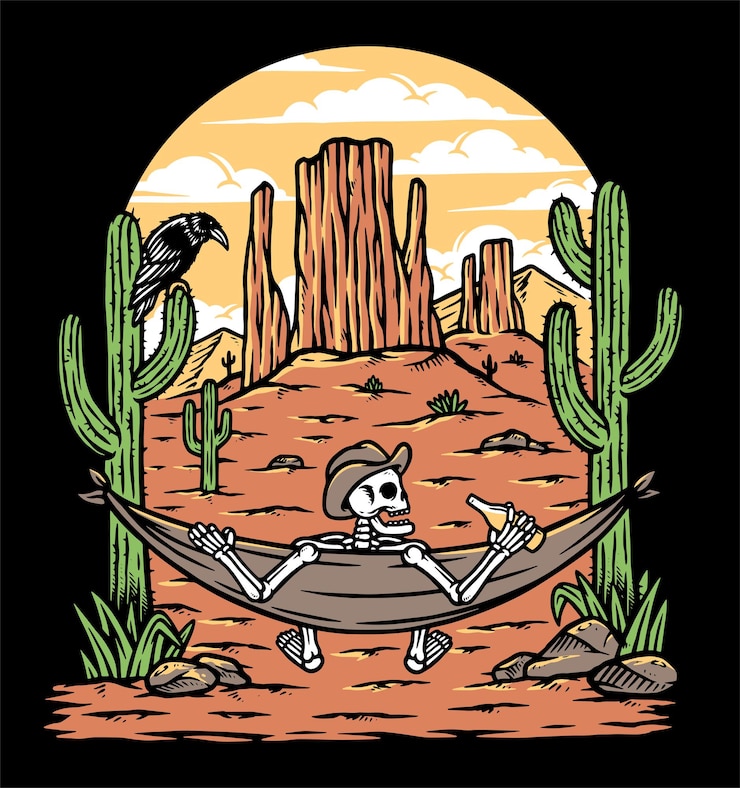 Vetor reserve um tempo para relaxar na ilustração do deserto