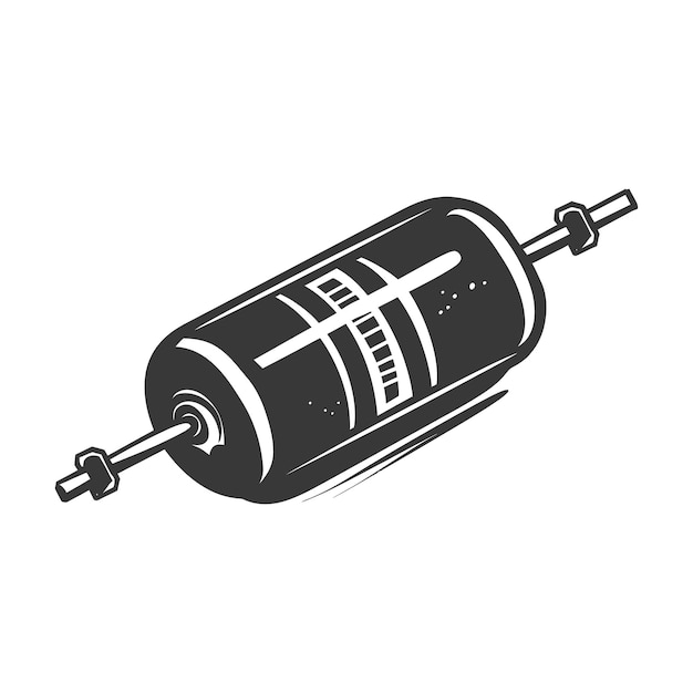 Vetor resistor de silhueta de componente eletrônico único cor preta apenas