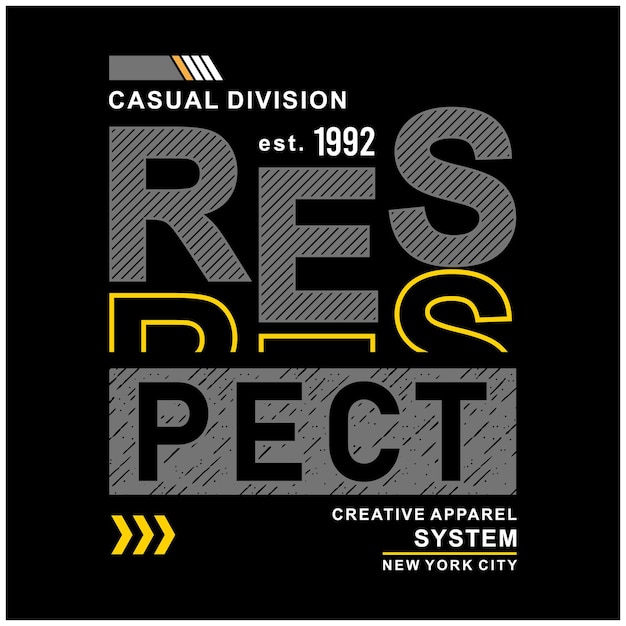 Respeite o vetor premium de design de camiseta vintage